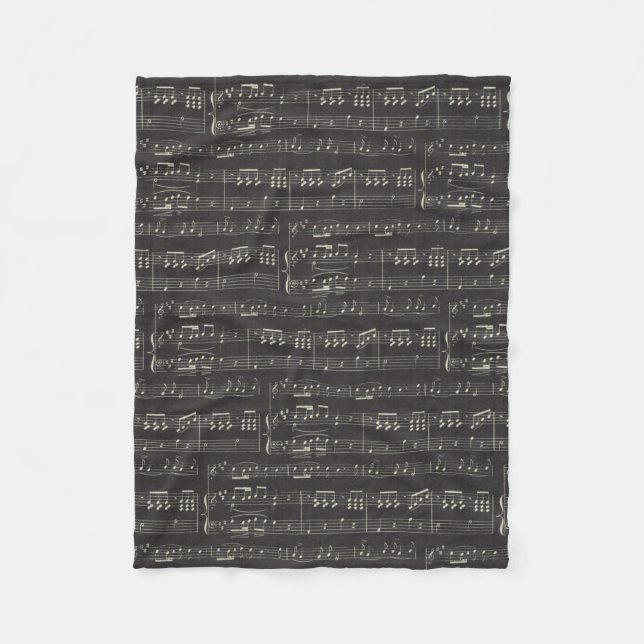 Couverture Polaire musique Note Musique Motif Thème Fleece Blanket (Devant)
