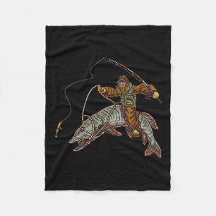 Couverture Polaire Muskie Fishing Tigre Musky Chasse Pêcheur Bigfoot