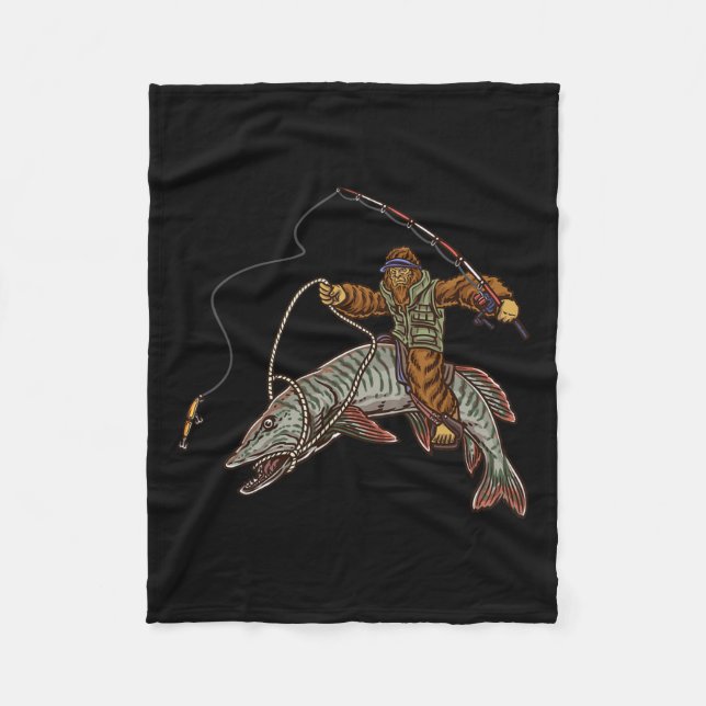Couverture Polaire Muskie Fishing Tigre Musky Chasse Pêcheur Bigfoot (Devant)