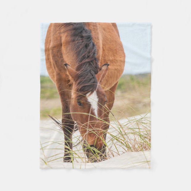 Couverture Polaire Mustangs sauvages ou chevaux Banker (Devant)