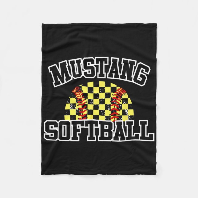 Couverture Polaire Mustangs Softll Mom Mustangs School Spirit Sports  (Devant)