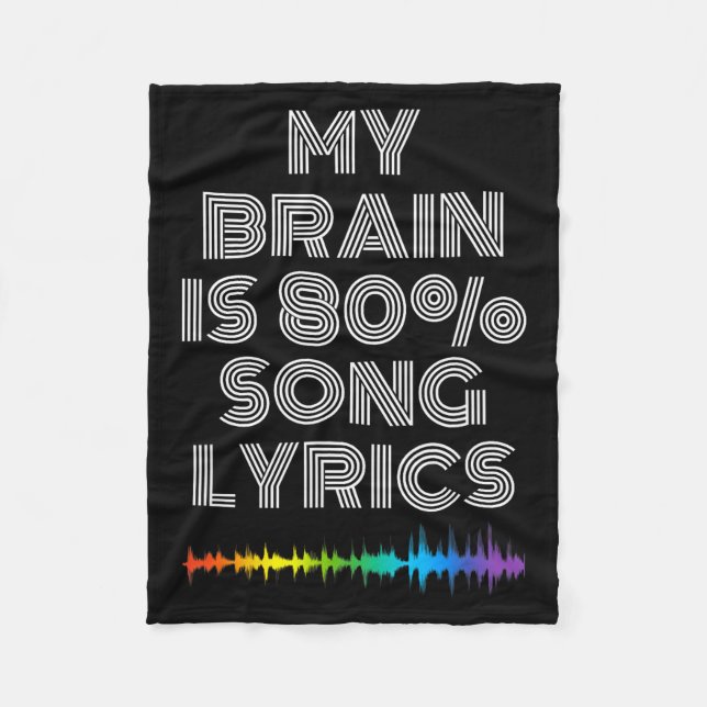 Couverture Polaire My Brain Is 80% Song Lyrics Funny Music Lover  (Devant)