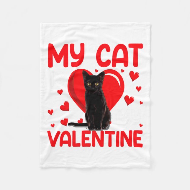 Couverture Polaire My Cat Is My Valentine Paw Heart Cat Owner Valenti (Devant)