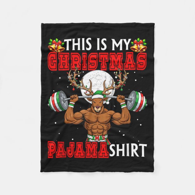 Couverture Polaire My Christmas Pajama Shirt Reindeer Muscle Weightli (Devant)