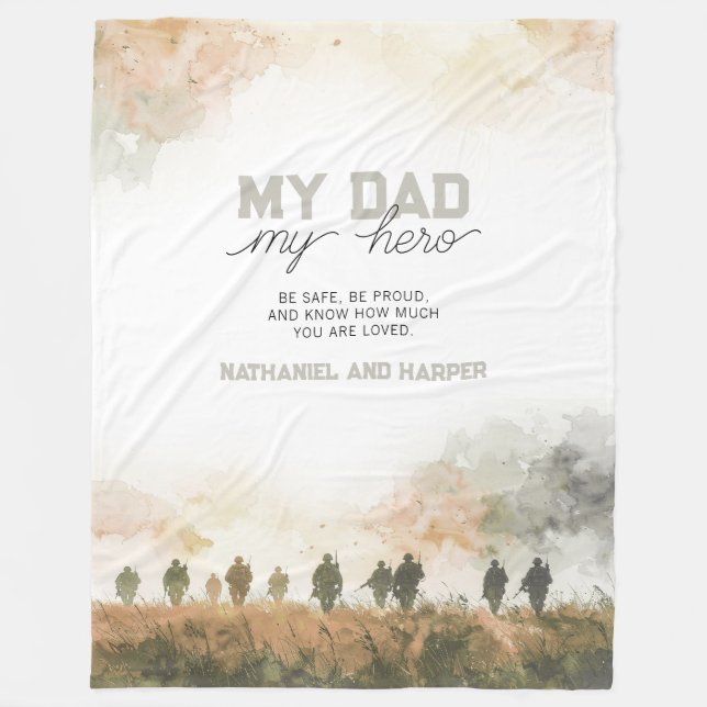 Couverture Polaire My Dad My Hero Deployment Gift for Dad from Kids (Devant)