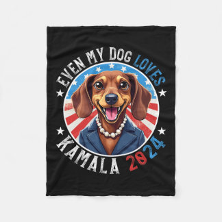 Couverture Polaire My Dog Loves Kamala 2024 Dachshund Lover drôle
