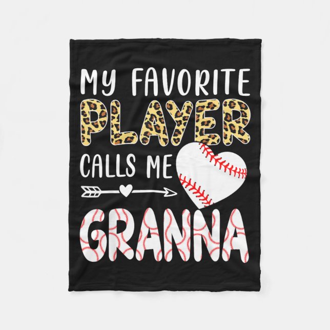 Couverture Polaire My Favorite Player Calls Me Gr Baseball Leopard  (Devant)