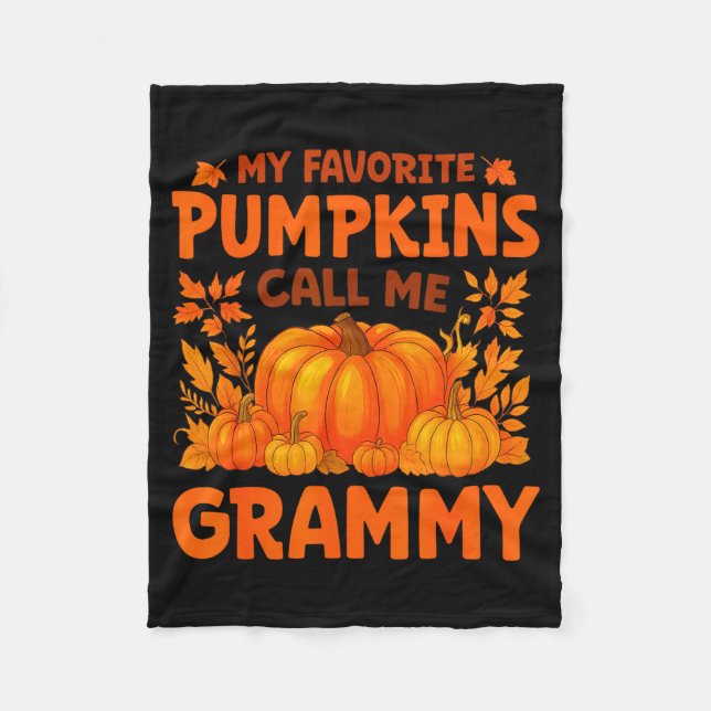 Couverture Polaire My Favorite Pumpkins Call Me Grammy Thanksgiving  (Devant)