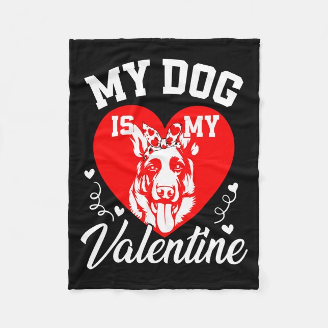 Couverture Polaire My German Shepherd Is My Valentine Dog Lover Valen (Devant)