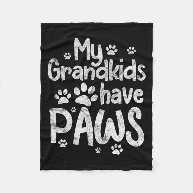 Couverture Polaire My Grandkids Have Paws Funny Dog Cat Grandma Grand (Devant)