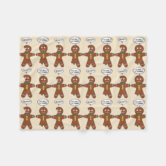 Couverture Polaire My Leg Hurle Gingerbread Cookie en Motif français (Devant (Horizontal))