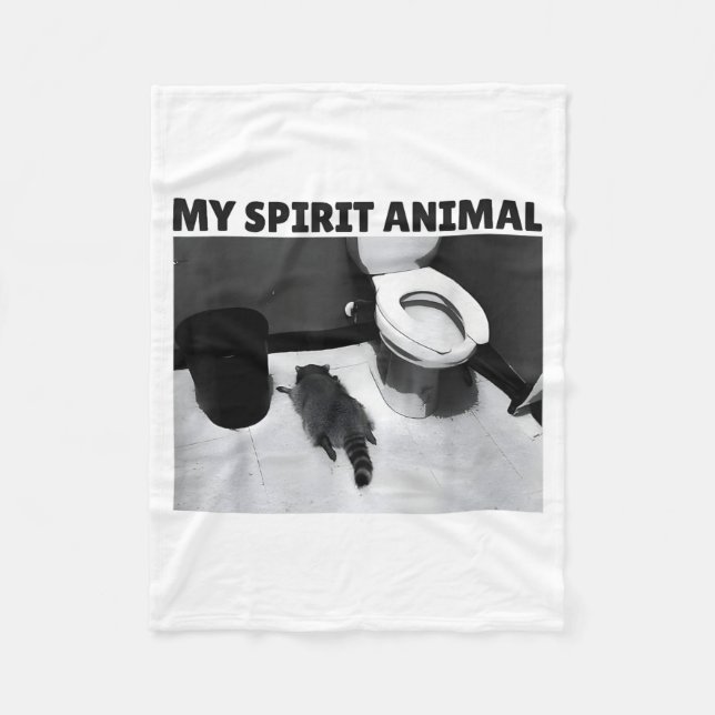 Couverture Polaire My Srit Animal Funny Drunk Raccoon Meme  (Devant)