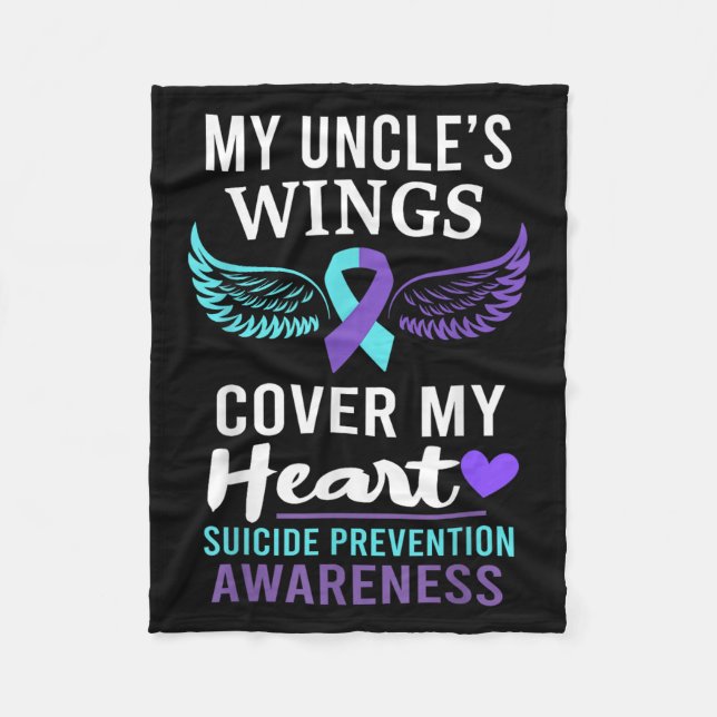 Couverture Polaire My Uncle's Wings Cover Heart Suicide Awareness Rib (Devant)