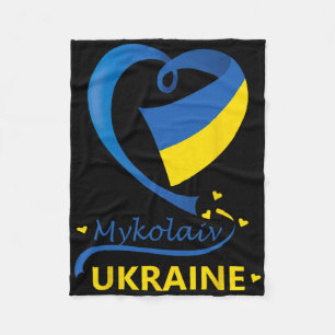 Couverture Polaire Mykolaïv Ukraine Drapeau national Emblème du cœur