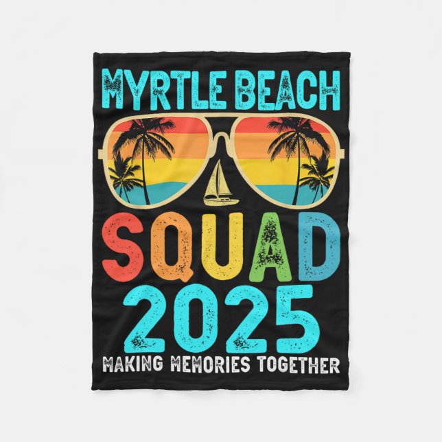 Couverture Polaire Myrtle Beach Squad 2025 Vacation Friends Family Ma (Devant)