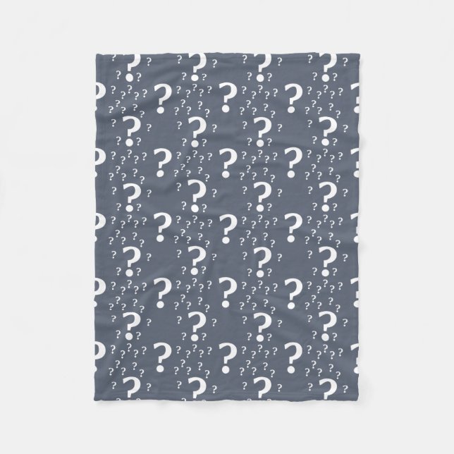 Couverture Polaire Mystère question marque énigme puzzle bleu-gris (Devant)