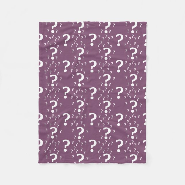 Couverture Polaire Mystère question marque énigme puzzle mauve (Devant)