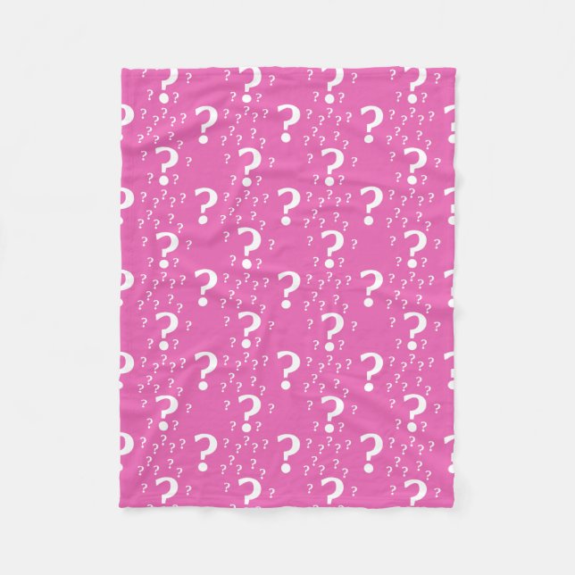 Couverture Polaire Mystère question marque énigme puzzle rose (Devant)