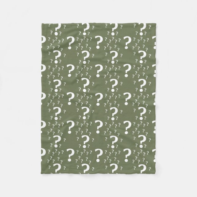 Couverture Polaire Mystère question marque énigme puzzle vert olive (Devant)