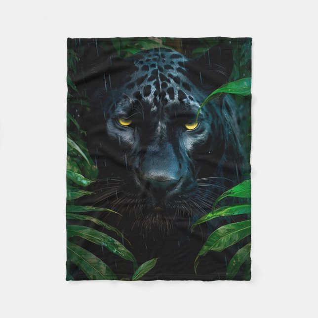 Couverture Polaire Mystérieux Black Panther Jungle Faune Design (Devant)