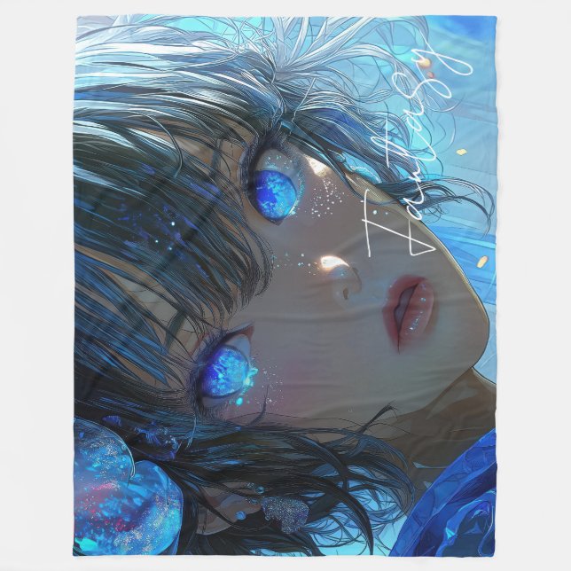 Couverture Polaire Mysterious Fantasy Girl - Ocean Art Aesthetic (Devant)