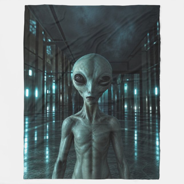 Couverture Polaire Mysterious Grey Alien (Devant)