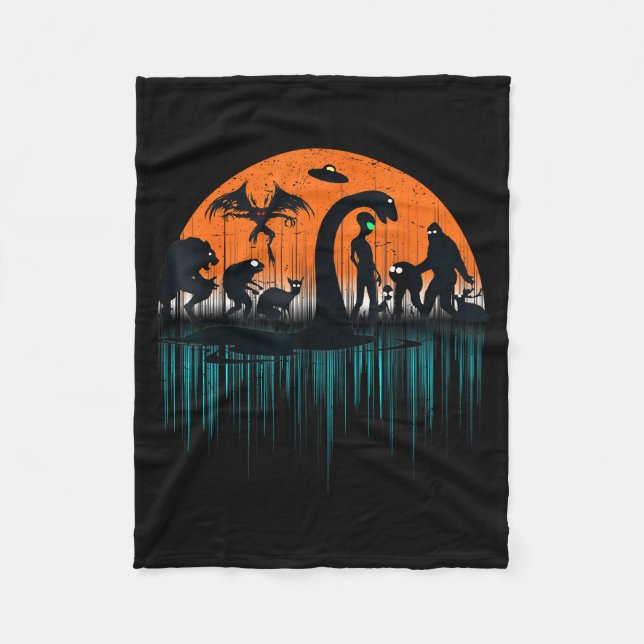 Couverture Polaire Mythical Loch Ness Bigfoot Mothman Aliens Funny Cr (Devant)