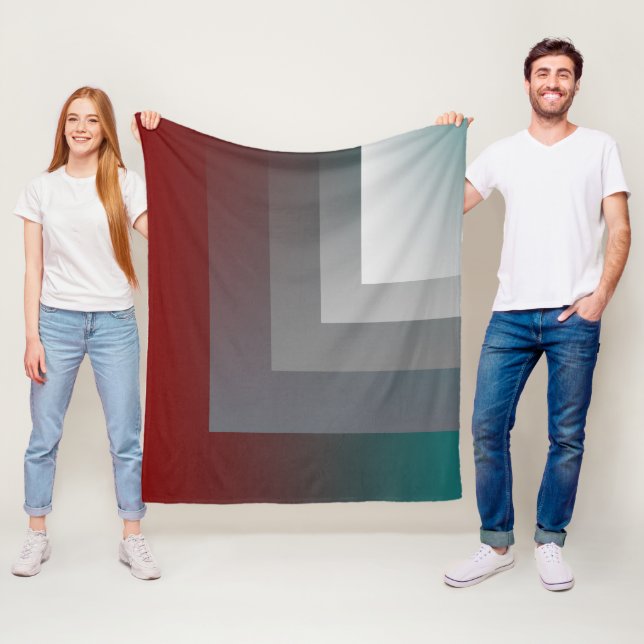 Couverture Polaire N - turquoise gris bordeaux (En situation)