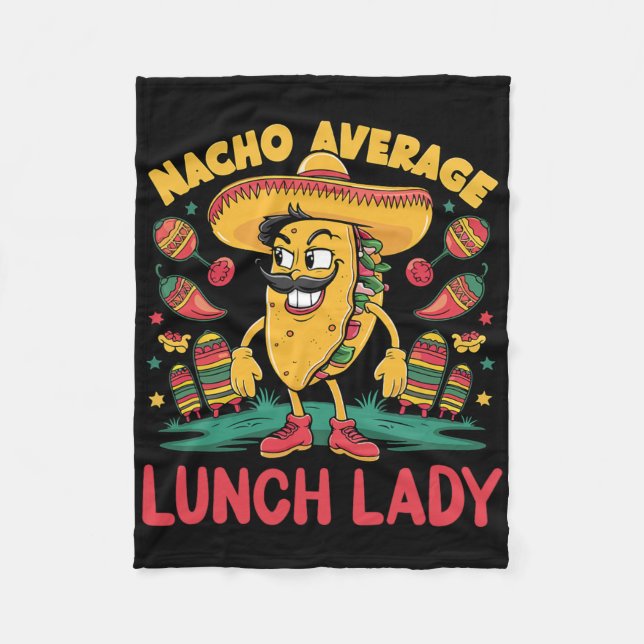 Couverture Polaire Nacho Moyenne Déjeuner Lady Cinco De Mayo Fun Mexi (Devant)