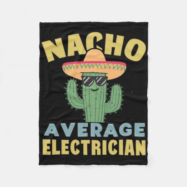 Couverture Polaire Nacho Moyenne Électricien Cinco De Mayo Funny Elec (Devant)