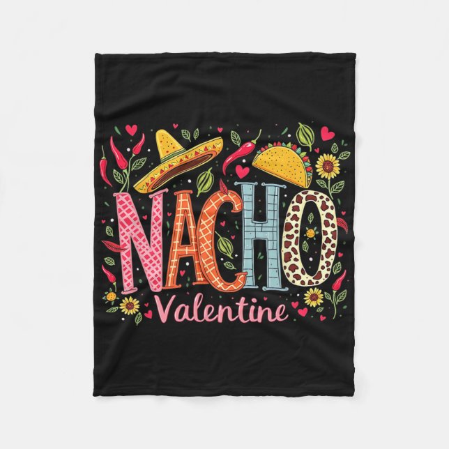 Couverture Polaire Nacho Valentin drôle de nourriture mexicaine humou (Devant)