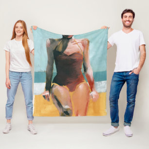 Couverture Polaire Nage vintage - maillot de bain rouge