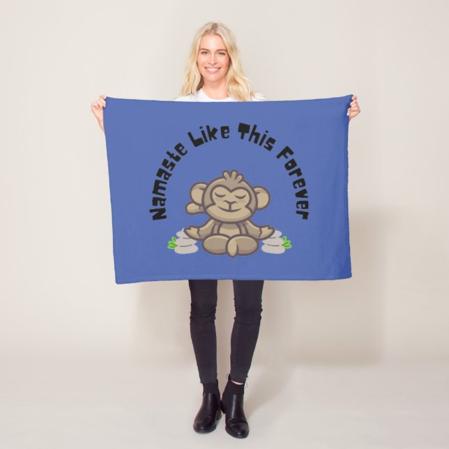 Couverture Polaire Namaste Comme Cette Forever - Drôle Monkey Yoga Pu (En situation)