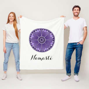 Couverture Polaire NAMASTE Fleur Violette Spirituelle Mandala Lotus