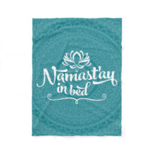 Namaste Mandala Funny Citation Fleece Blanche