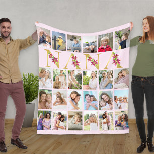 Couverture Polaire Nana Lettres Florales 24 Collage Photo Vertical Ro