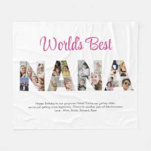 Couverture Polaire Nana Photo Collecte Lettre Cutout Grand-mère Anniv