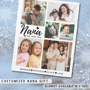Couverture Polaire Nana We Love You Grandkids Noms Photo Collage