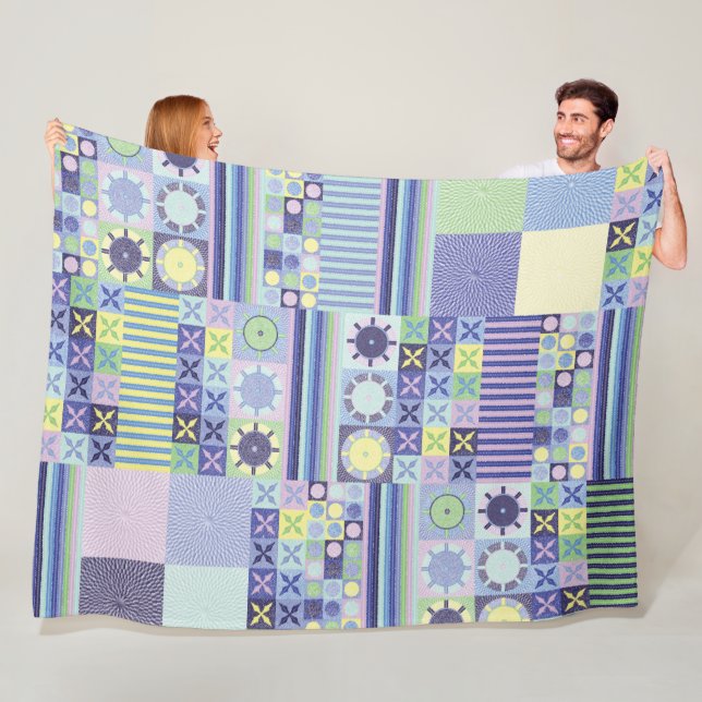 Couverture Polaire Nanna's Pretty Faux Knit Crochet Blanket Motif (En situation)