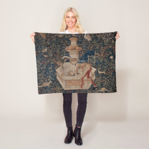 Couverture Polaire Narcisse au Puits, Tapisserie Médiévale