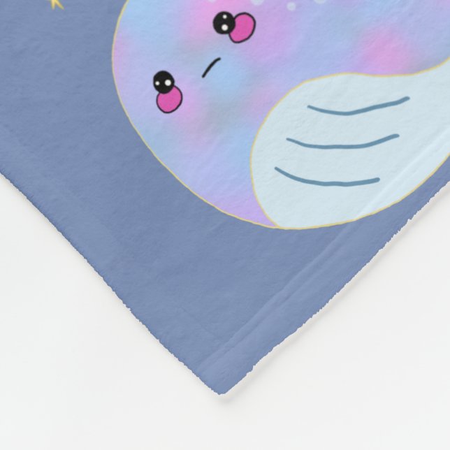 Couverture Polaire Narwal Kawaii Sérieux (Coin)