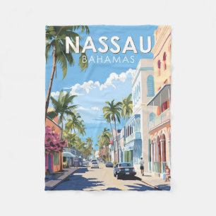 Couverture Polaire Nassau Bahamas Travel Art Vintage