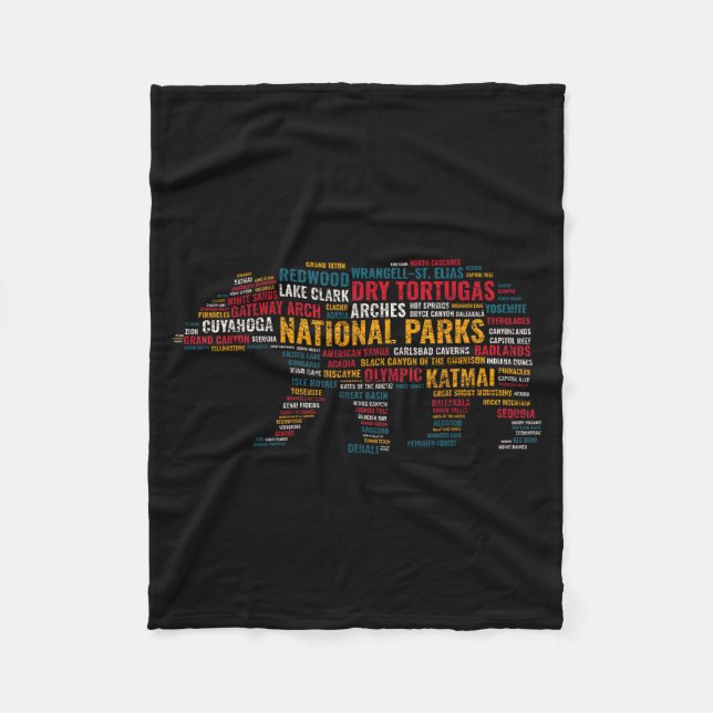 Couverture Polaire National Parks Usa Bear Hiking Camng Adventure Gif (Devant)