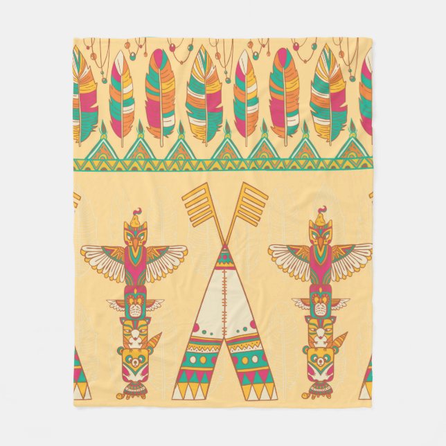 Couverture Polaire Native american indigenous ornamental seamless pat (Devant)