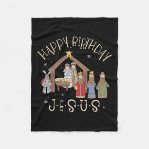 Couverture Polaire Nativité Joyeux anniversaire Jésus Noël Nativité C