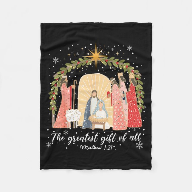 Couverture Polaire Nativity Christmas Baby Jesus Christian Greatest O (Devant)