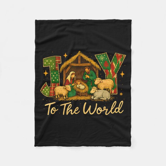 Couverture Polaire Nativity Scene Joy To The World – Christmas Faith  (Devant)