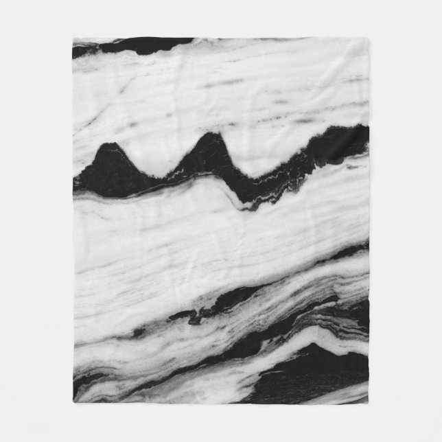 Couverture Polaire natural black and white marble texture, luxurious  (Devant)