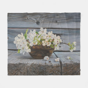 Couverture Polaire Nature morte de fleurs de pommier – Impression d'a