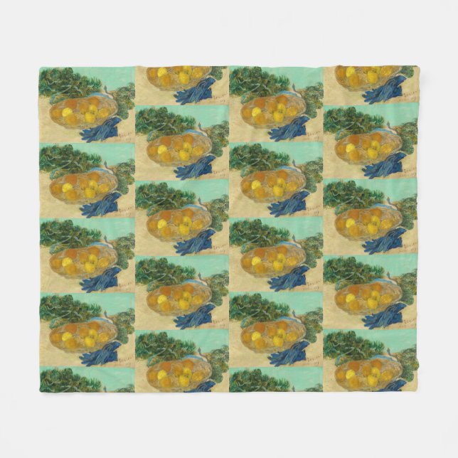 Couverture Polaire Nature morte de Van Gogh Oranges Citrons Gants ble (Devant (Horizontal))